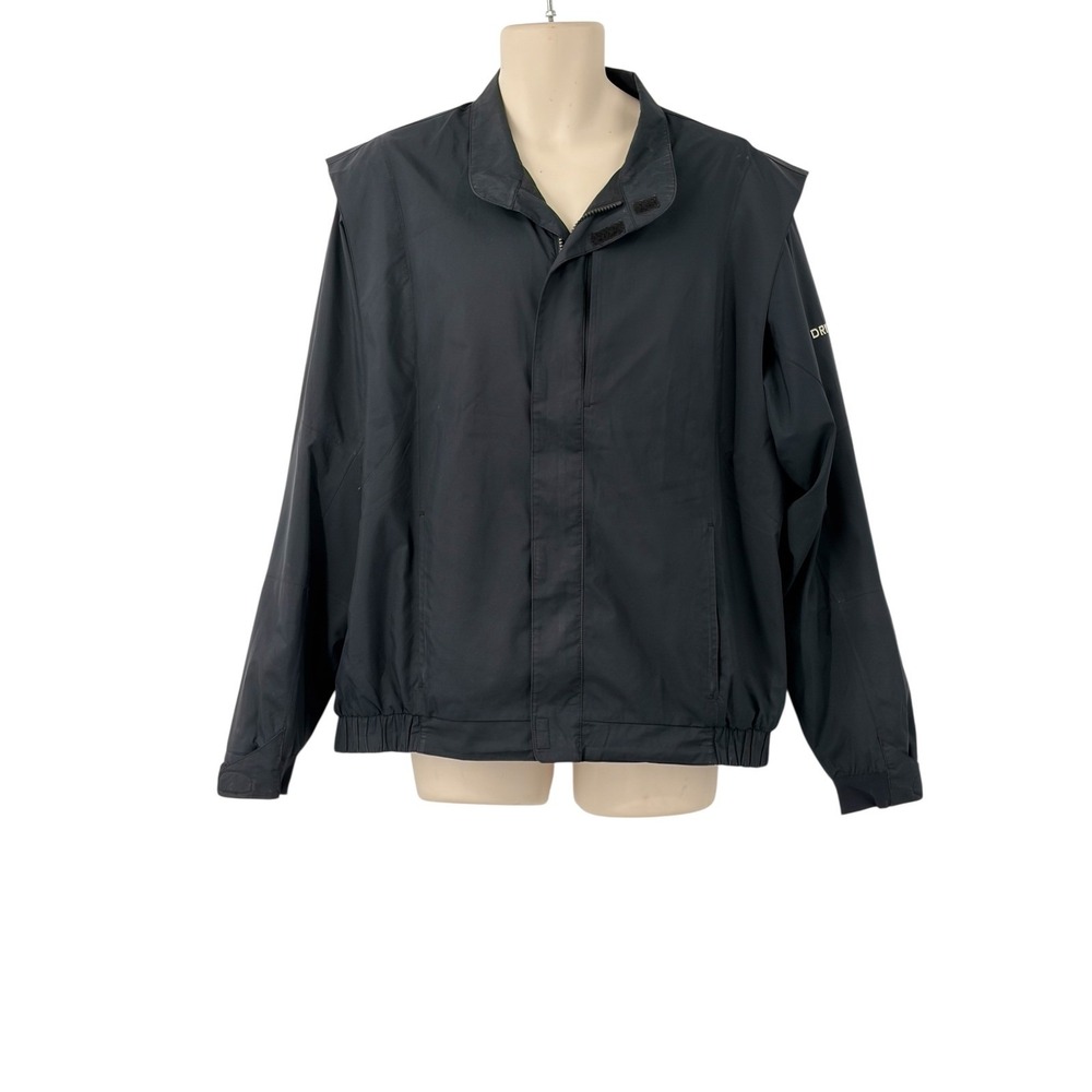 Dryjoys By Footjoy Mens Black Golf Windbreaker Full Zip Wind Rain Jacket Size L